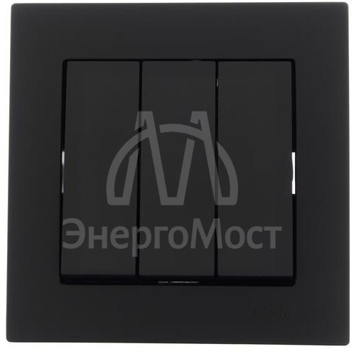 Механизм выключателя3-кл. СП VESNA черн. бархат LEZARD 742-4288-109