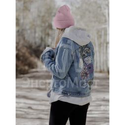 Шапка с фонариком 215х205х5 пастельно-роз. (фонарь 66х50х15мм снимается; аккум. 3.7В/200мА.ч) 3 режима свечения Космос KOCHat_pink