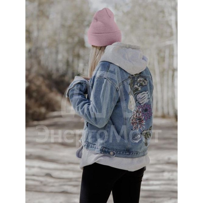 Шапка с фонариком 215х205х5 пастельно-роз. (фонарь 66х50х15мм снимается; аккум. 3.7В/200мА.ч) 3 режима свечения Космос KOCHat_pink