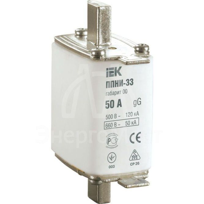 Вставка плавкая ППНИ-33 50А габарит 00 IEK DPP10-050