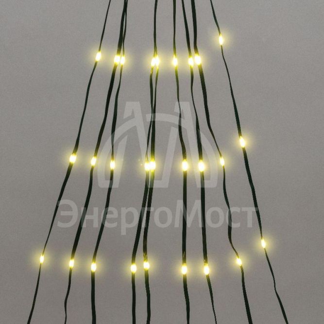 Гирлянда светодиодная из росы с макушкой на елку 9 нитейх2м 200LED тепл. бел. эффект водопада 230В Neon-Night 315-896