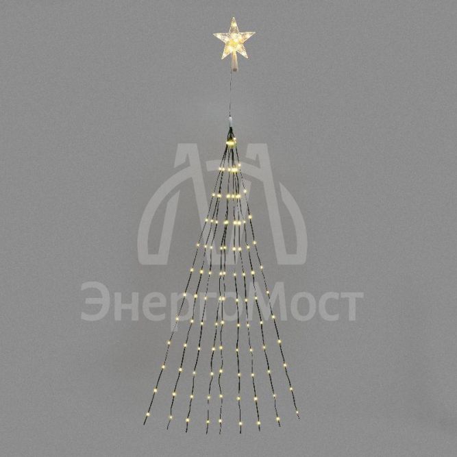 Гирлянда светодиодная из росы с макушкой на елку 9 нитейх2м 200LED тепл. бел. эффект водопада 230В Neon-Night 315-896