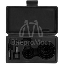 Набор коронок по дереву (19 22 28 32 38 44 54 64мм) 2 держателя с ключом Kranz KR-92-0251