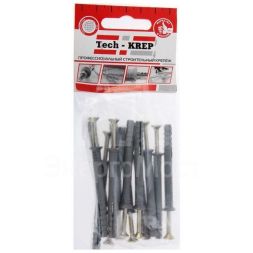 Дюбель-гвоздь 6х60 с потайной манжетой полипропилен (уп.14шт) пакет Tech-Krep 102944