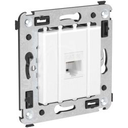 Розетка компьютерная 1-м СП Avanti &amp;quot;Белое облако&amp;quot; RJ45 кат.5E без шторок механизм DKC 4400663
