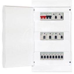 Бокс ОП Easy9 навес. с бел. двер. 3 ряда по 12мод IP40 IK07 80А 2 клеммы SchE EZ9E312P2SRU