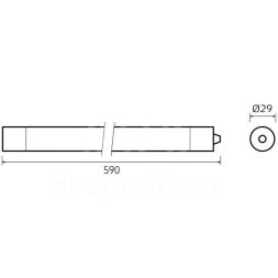 Светильник светодиодный 590х29х29мм 12Вт 6500К 1250лм IP65 COMPACT линейный матов. GAUSS 143424312