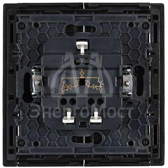 Выключатель 2-кл. СП FORTE&amp;amp;PIANO 10А FP106 с индикацией черн. IEK FP-V20-1-10-1-K02