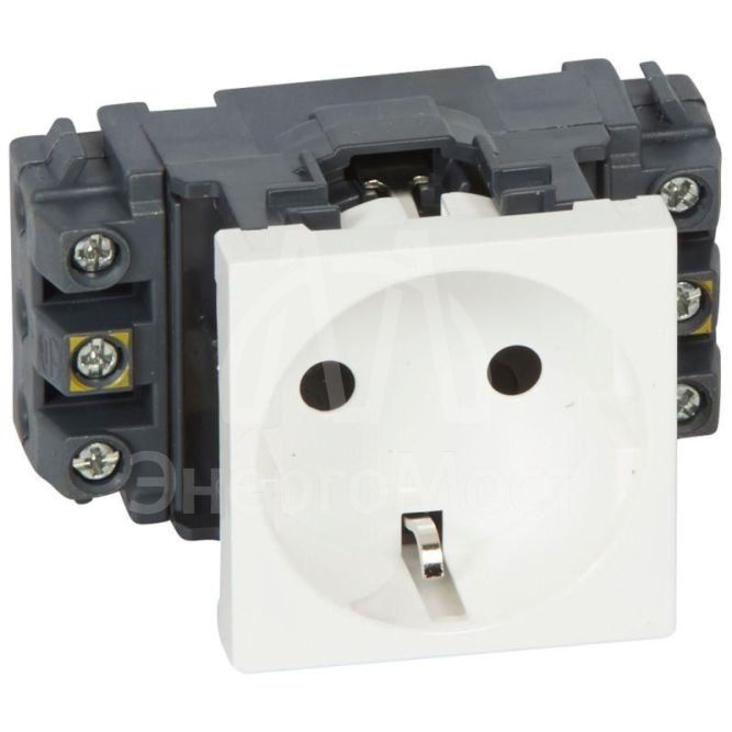 Механизм розетки 1-м СП Mosaic New 2мод. 2К+3 для кабель-канала защ. шторки бел. Leg 077601