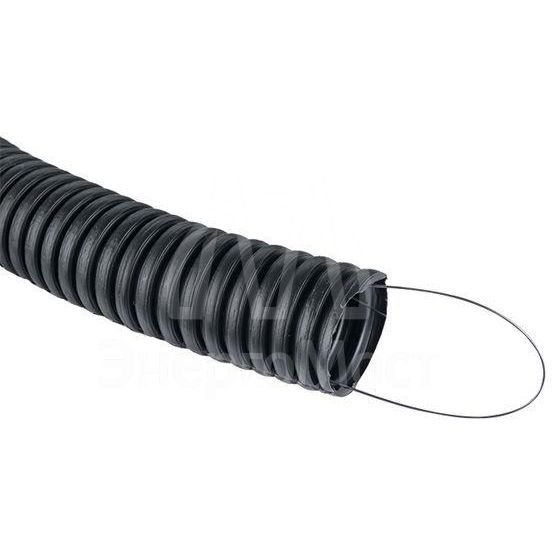 Труба гофрированная ПНД d32мм с протяжкой черн. (уп.50м) Plast PROxima EKF tpnd-32n