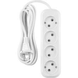 Удлинитель 4х5м без заземл. 10А IP20 90 785 OPE-S-04-500-X-2x1 бел. ОНЛАЙТ 90785