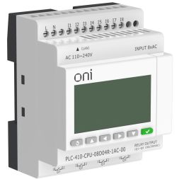 Модуль ЦПУ ПЛК 410 8 DI 4 RO 220В AC с Ethernet портом с экраном ONI PLC-410-CPU-08D04R-1AC-00