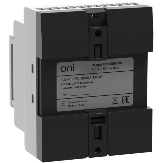 Модуль ЦПУ ПЛК 410 8 DI 4 RO 220В AC с Ethernet портом с экраном ONI PLC-410-CPU-08D04R-1AC-00