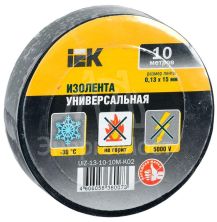 Изолента ПВХ 0.13х15мм (рул.10м) черн. IEK UIZ-13-10-10M-K02