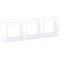 Рамка 3-м Unica Хамелеон горизонт. бел. SchE MGU6.006.18