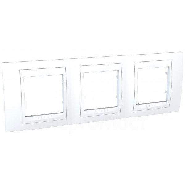 Рамка 3-м Unica Хамелеон горизонт. бел. SchE MGU6.006.18