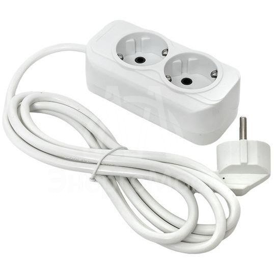 Удлинитель 2х2м с заземл. 16А IP20 Эксперт 3.0кВт ПВС 3х1 EKF UBA16-310-2-02