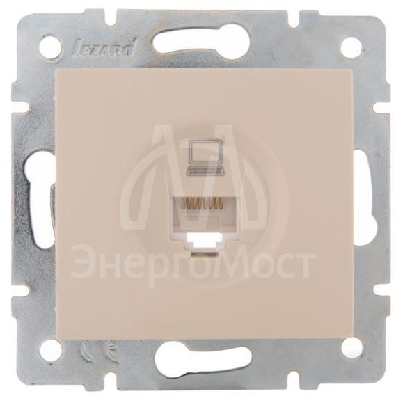 Механизм розетки компьютерн. 1-м СП KARINA RJ45 крем LEZARD 707-0388-139