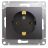 Механизм розетки 1-м Glossa 16А 250В с заземл. графит SchE GSL001343