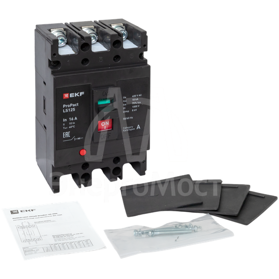 Выключатель автоматический 3п 16А 18кА LS125 ProPact EKF mccb-125-18-3-16-ls