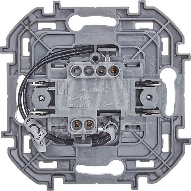 Выключатель 1-кл. Inspiria 250В 10AX с подсветкой / индикацией алюм. Leg 673612