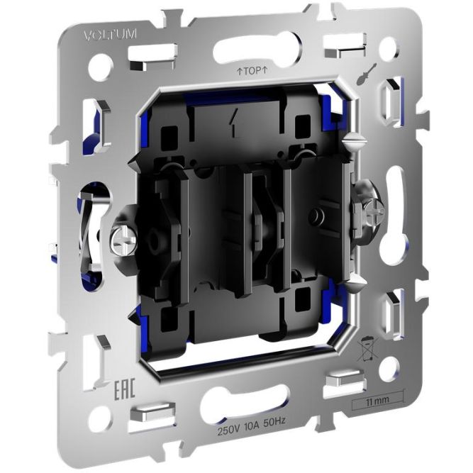 Выключатель 2-кл. S70 10А механизм хлопок Voltum VLS0201M