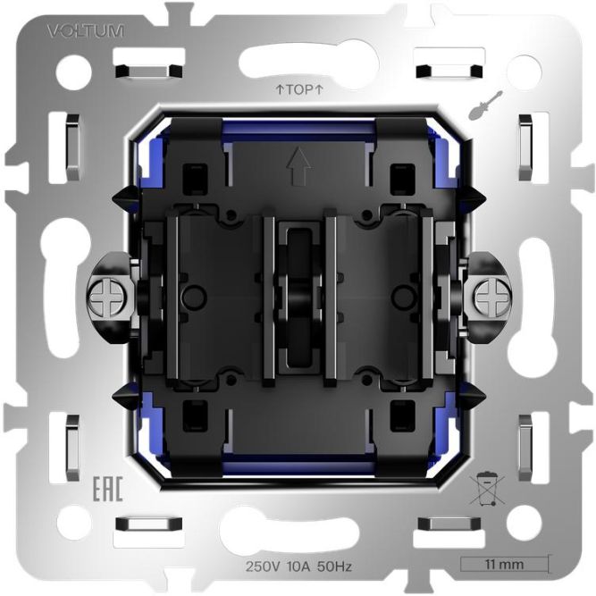 Выключатель 2-кл. S70 10А механизм хлопок Voltum VLS0201M