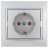 Розетка 1-м СП Мира защ. шторки с заземл. метал. сер. LEZARD 701-1010-124
