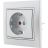 Розетка 1-м СП Мира защ. шторки с заземл. метал. сер. LEZARD 701-1010-124