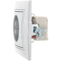 Розетка 1-м СП Мира защ. шторки с заземл. метал. сер. LEZARD 701-1010-124