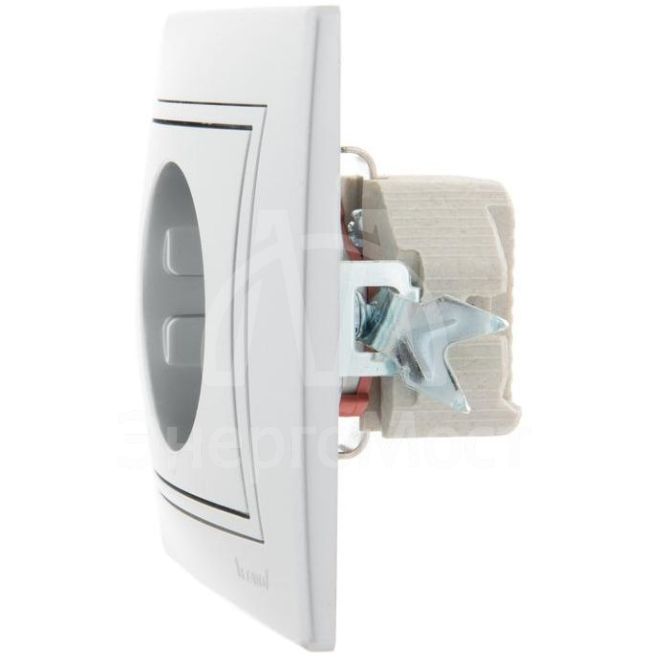 Розетка 1-м СП Мира защ. шторки с заземл. метал. сер. LEZARD 701-1010-124