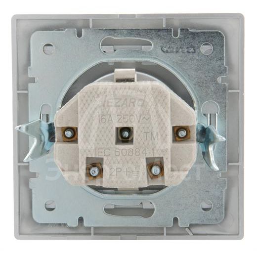 Розетка 1-м СП Мира защ. шторки с заземл. метал. сер. LEZARD 701-1010-124