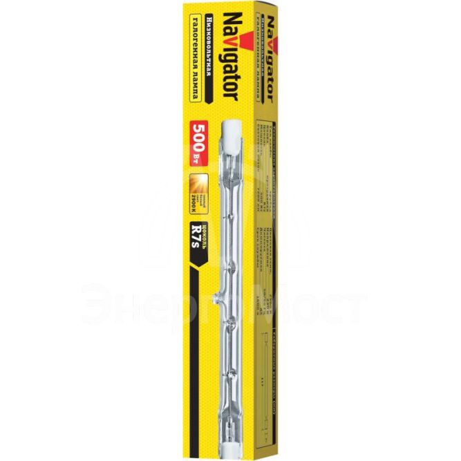 Лампа галогенная 94 221 J117мм 500Вт линейная R7s 2900К 230В 2000h Navigator 94221