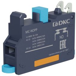 Блок контактный с клеммным безвинтовым зажимом нормально-открытый DKC MC-NOPP