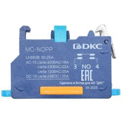 Блок контактный с клеммным безвинтовым зажимом нормально-открытый DKC MC-NOPP