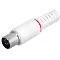 Разъем гнездо TV без пайки бел. (уп.100шт) Rexant 05-2043