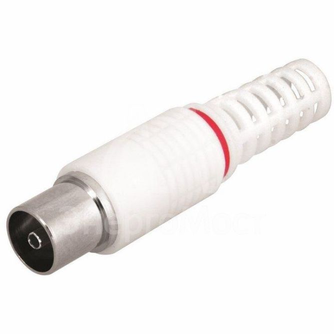 Разъем гнездо TV без пайки бел. (уп.100шт) Rexant 05-2043