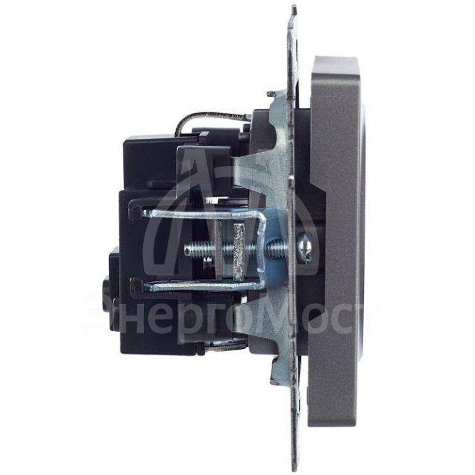 Розетка 1-м СП BRITE РС11-1-0-БрС 16А с заземл. без защ. шторки сталь IEK BR-R11-16-K46