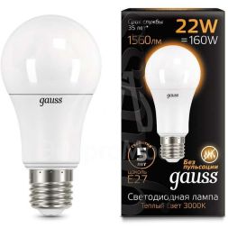 Лампа светодиодная Black A70 22Вт 3000К E27 Gauss 102502122