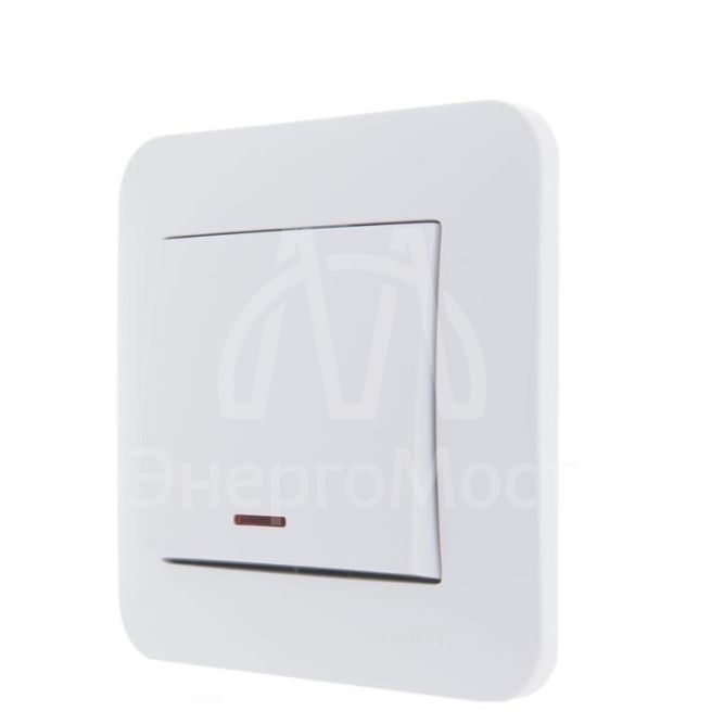 Механизм выключателя 1-кл. 1п СП Karina 10А IP20 с подсветкой бел. LEZARD 707-0288-111