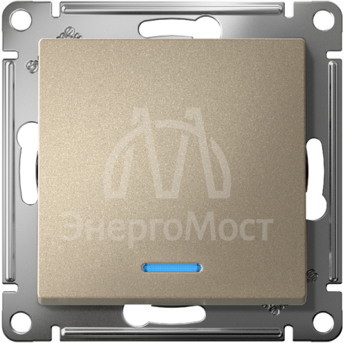 Механизм выключателя 1-кл. СП AtlasDesign 10А IP20 (сх. 1а) 10AX с подсветкой шампань SchE ATN000513