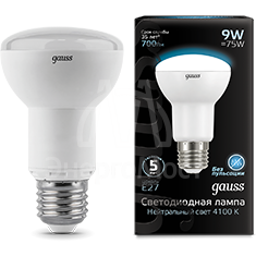 Лампа светодиодная Black R63 9Вт 4100К бел. E27 700лм 150-265В Gauss 106002209