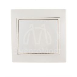 Выключатель 1-кл. СП Мира 10А IP20 со вставкой жемчуж./бел. перламутр LEZARD 701-3030-100