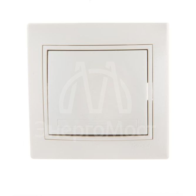 Выключатель 1-кл. СП Мира 10А IP20 со вставкой жемчуж./бел. перламутр LEZARD 701-3030-100