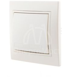 Выключатель 1-кл. СП Мира 10А IP20 со вставкой жемчуж./бел. перламутр LEZARD 701-3030-100