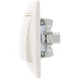 Выключатель 1-кл. СП Мира 10А IP20 со вставкой жемчуж./бел. перламутр LEZARD 701-3030-100