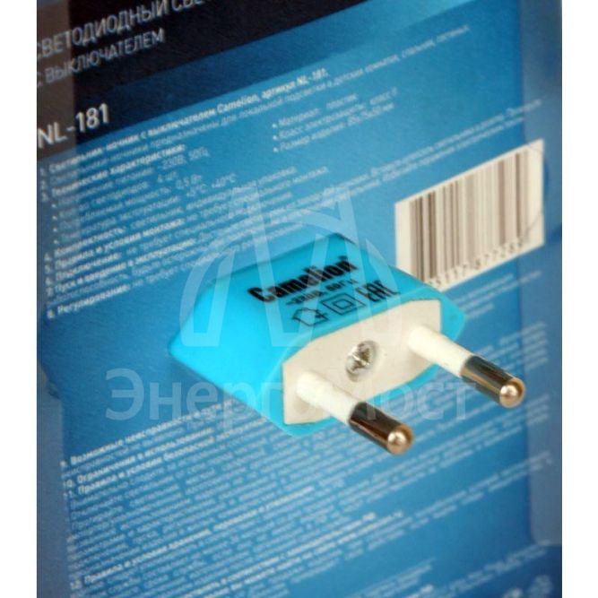 Светильник светодиодный NL-181 &amp;quot;Дельфин&amp;quot; ночник с выкл. 220В Camelion 12537