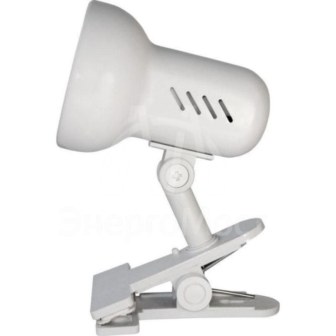 Светильник H-035 прищепка 220В 60Вт метал. бел. Camelion 7198