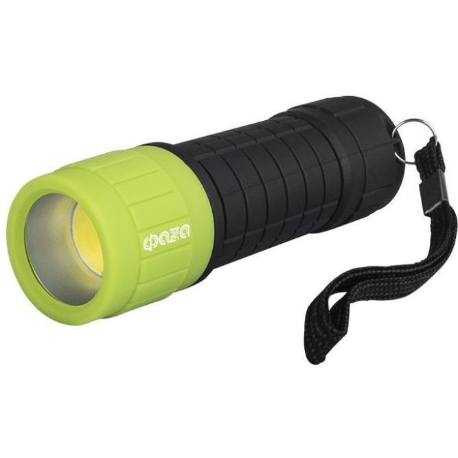 Фонарь ручной P4-L2W-gn 2Вт COB 120лм 7000К IP44 3хAAA (не в компл.) зел. ФАZА 5027220