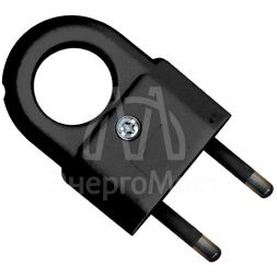 Вилка электрическая 6А 250В плоская с ушком без. заземл. черн. (еврослот) UNIVersal А1030